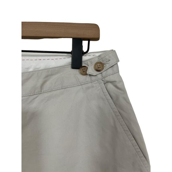 Lands End Womens Khaki Straight Leg Cropped Pants Size 10 100% Cotton - Picture 2 of 7